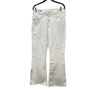 Hudson Holly Jeans Womens 33 White High Rise Flare Stretch Denim